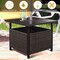 Costway Brown Rattan Wicker Steel Side Table Outdoor Furniture Deck Garden Patio Pool
